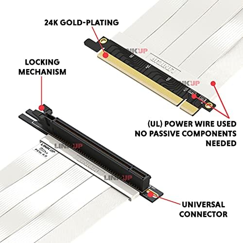 קישור - Ultra PCIE 4.0 X16 Riser Cable [RTX4090 RX6950XT X570 B550 Z690 נבדק] מוגן מהירות אנכי